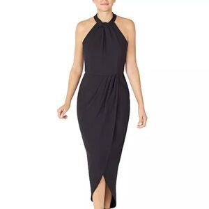 Julia Jordan Knot-Neck Tulip-Hem Midi Dress